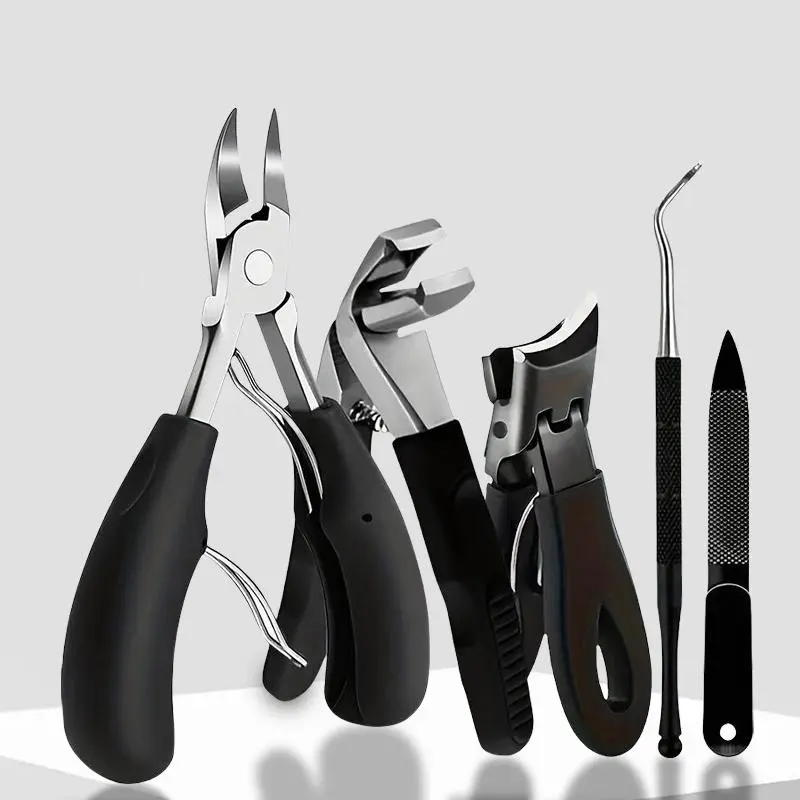 Stainless Steel Nail Tool Set - Complete Manicure & Pedicure Kit with Nail Clippers, File, and Nippers for Salon & Home Use. Foot Callus Remover, Nail Art Tools, and Nail Cutter Kit in a Wallet.