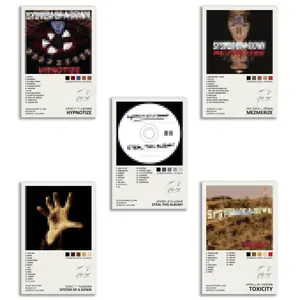 System Of A Down Music Album Cover Signed Limited Canvas Poster Set Of 5 Unframed 8inx12in 20x30cm Collectible Art Heavy Metal Fan Gift