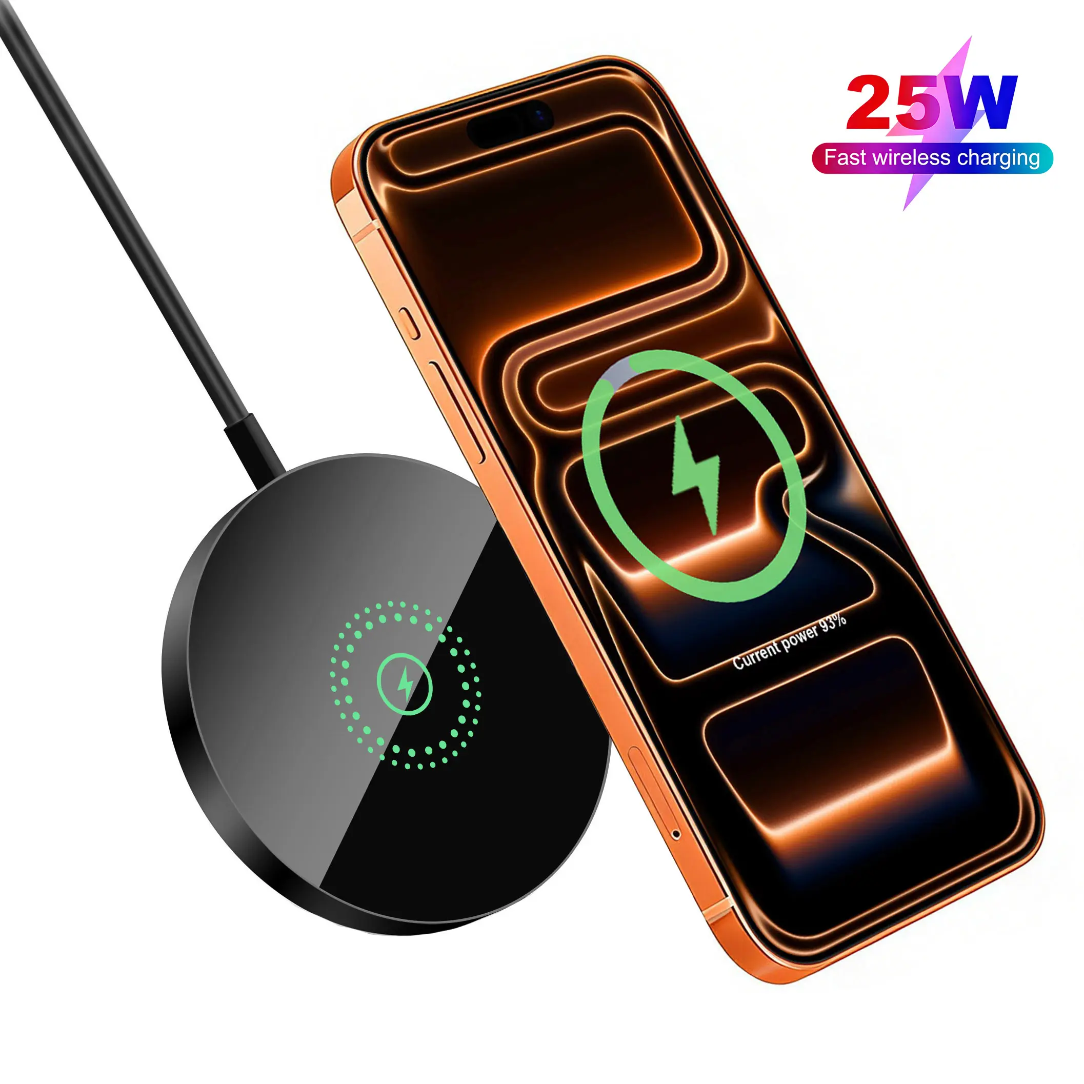 25W Fast Wireless Charger, Magnetic Wireless Charging Pad for Apple, Fast Charging Station for iPhone 18/17 Pro Max/16/15/14/13/12 Series