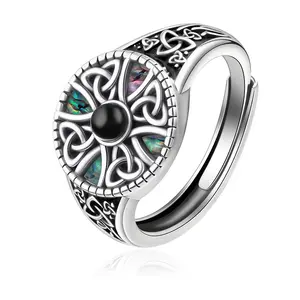 Black agate+abalone iridescence, niche ring ceiling