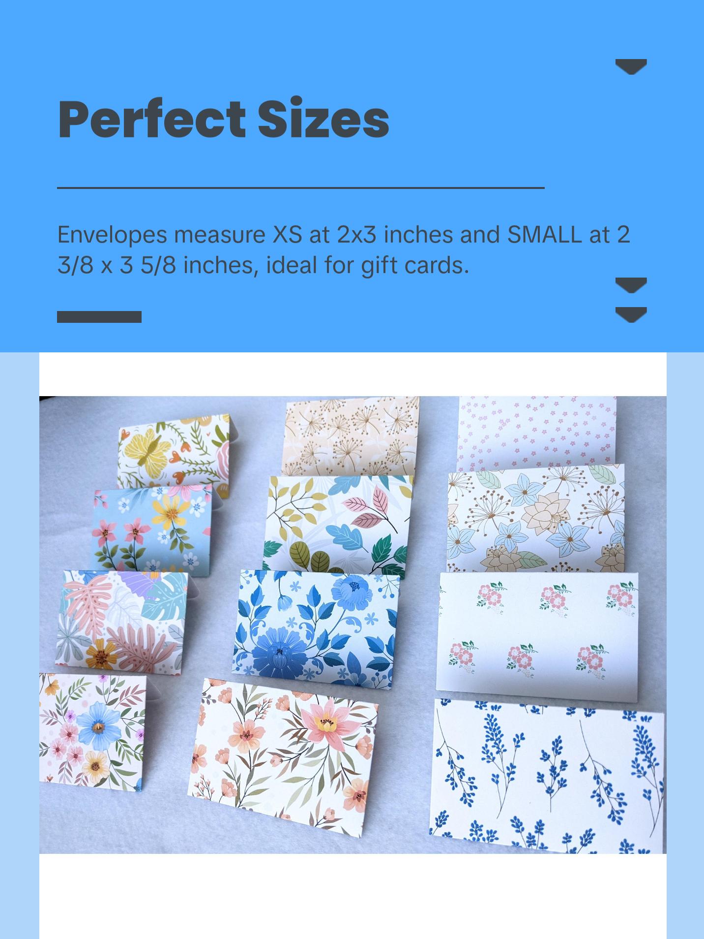 Assorted Floral Mini Envelopes-Mini Cards-Note Cards