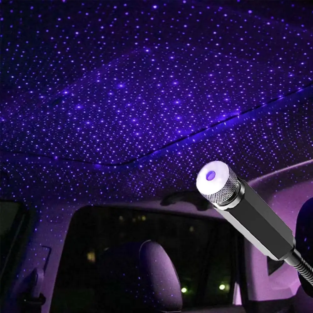 LED Starry Sky Projector Night Light, Ambient Night Light, Romantic USB Car Roof Ceiling Mood Light for Bedroom and Auto Interior, Adjustable LED Mood Light, Ceiling Projection Lamp