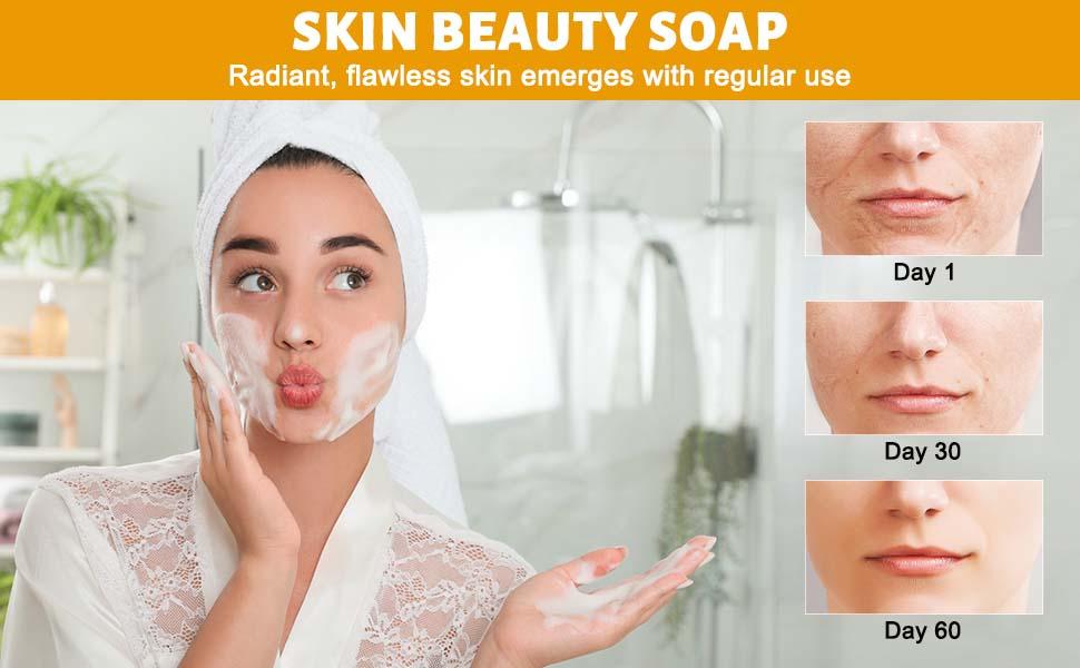 3PCS Turmeric Soap Lush Valentines Deep Cleansing Moisturizing Soap For Face Body Body Wash Soap For Women Men