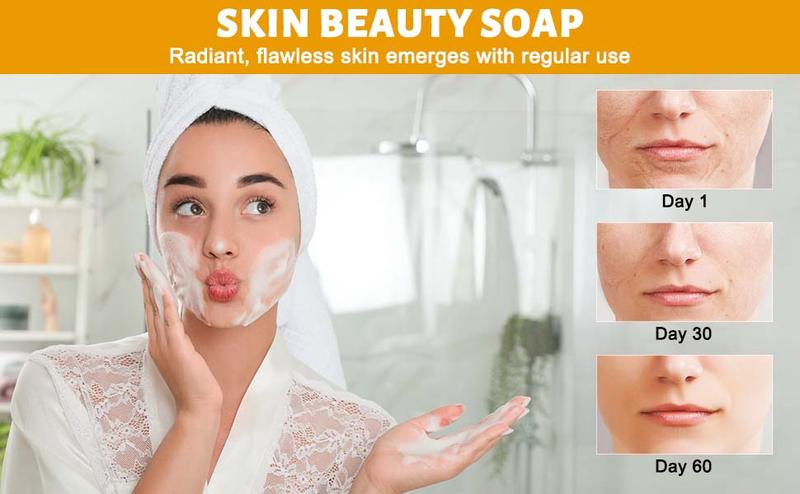 3PCS Turmeric Soap Lush Valentines Deep Cleansing Moisturizing Soap For Face Body Body Wash Soap For Women Men