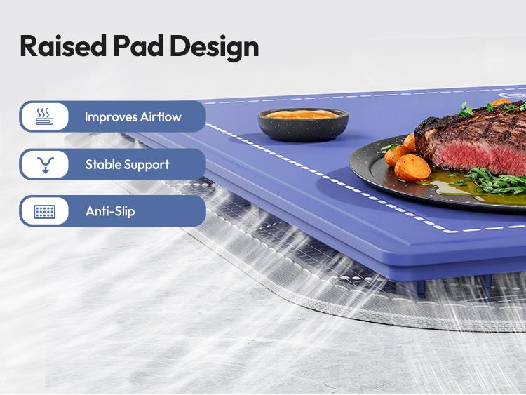 Gaiatop Party Buffet Food Warmer with Trivet - RGB Edge, Electric Warming Mat, 6 Temp Levels (122℉-212℉), 6 Timer Settings, Full-Surface Fast Heating, Portable Silicone Design Dishware Lighting Modes Dishware Lighting Modes Easy Storage