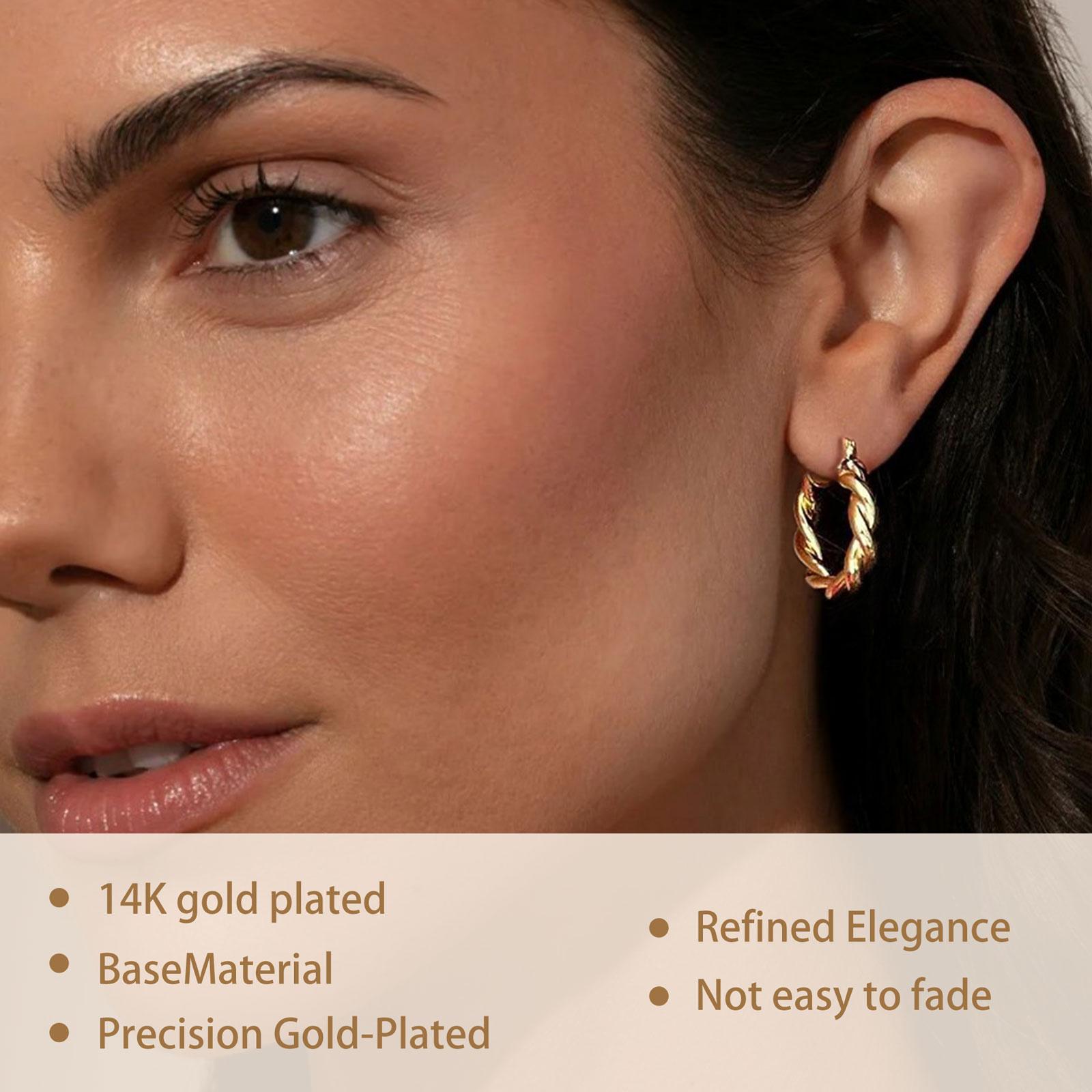 Turandoss 9 Pairs Gold Hoop Earrings for Women, Hypoallergenic Thick Lightweight Earring, 925 Sterling Silver Post 14K Real Gold Plated Chunky Hoop Earrings Set for Women for Jewelry Gifts SpringStatements Turandoss 9 Pairs Gold Hoop Earrings for Women, Hypoallergenic Thick Lightweight Earring, 925 Sterling Silver Post 14K Real Gold Plated Chunky Hoop Earrings Set for Women for Jewelry Gifts SpringStatements