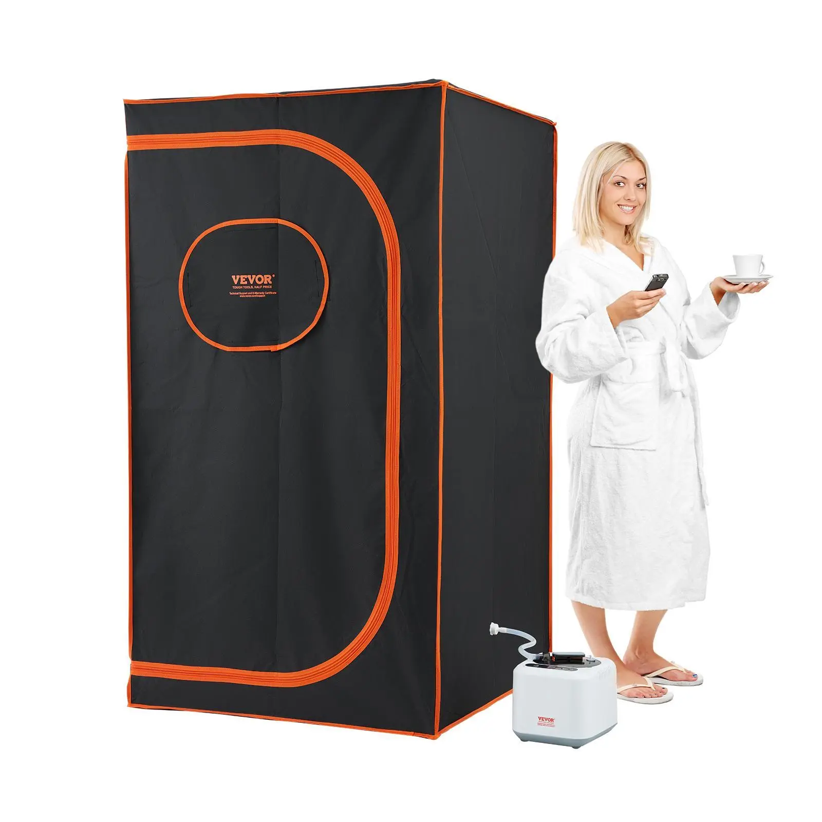 【SummerFinds】VEVOR Portable Steam Sauna Tent Full Size,  , 1000W Personal Sauna Blanket Kit for Home Spa, Detoxify & Soothing Heated Body Therapy, Time & Temperature Remote Control With Floor  Mat
