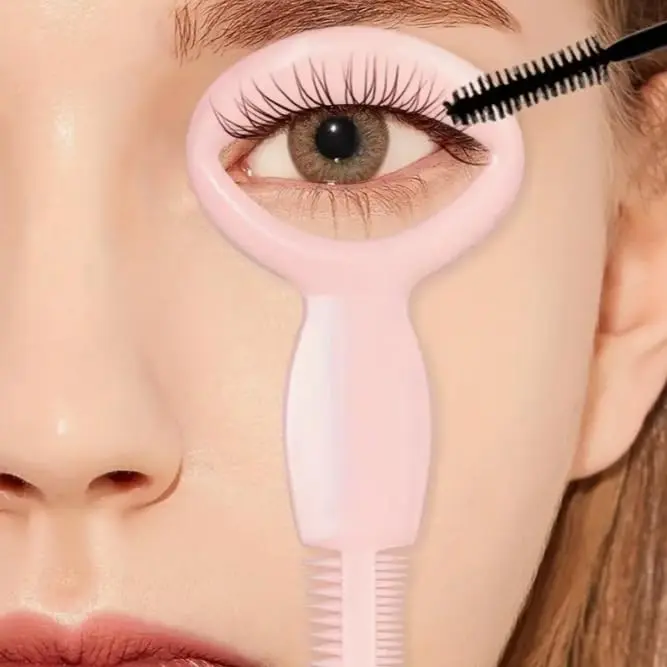 3-in-1 Mascara Shield Guard and Eyelash Comb, Silicone Eye Makeup Tool for Beginner, Smudge-Proof Eyelash Applicator and Mascara Guard for Eye Lashes, Reusable and Washable Eye Makeup Helper for Mess-Free Daily Application