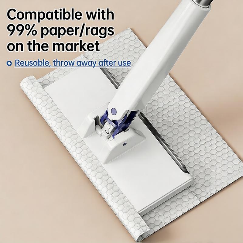 Extra-Long Handle Mop for Paper Towels and Wipes, Hands-Free Replacement, Wet and Dry Home Cleaner