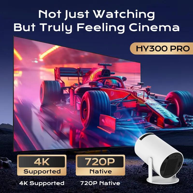 Outdoorfun HY300Pro+ 290ANSI Projector 8K/4K/1080P Decode Auto Keystone Correction Dual-Band WiFi6 & Bluetooth5.4 Android 14 1280x720P for Home Cinema Portable Movie Theater Gift - Audio Outdoorfun HY300Pro+ 290ANSI Projector 8K/4K/1080P Decode Auto Keystone Correction Dual-Band WiFi6 & Bluetooth5.4 Android 14 1280x720P for Home Cinema Portable Movie Theater Gift - Audio