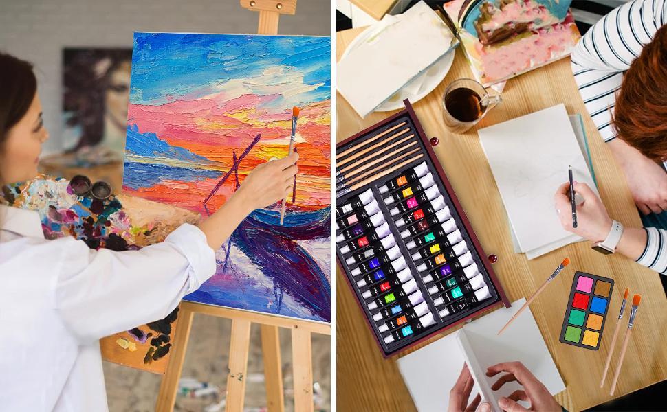 175 Piece Deluxe Art Set Drawing Painting Kit, Acrylic Paints, Crayons, Colored Pencils, Painting Materials, Professional Art Kit in Wooden Case, Art Supplies for Adults, Teens, Kids, Artists, Gifts for Birthdays, Art Maker,  Easter Gifts Basket Stuffers