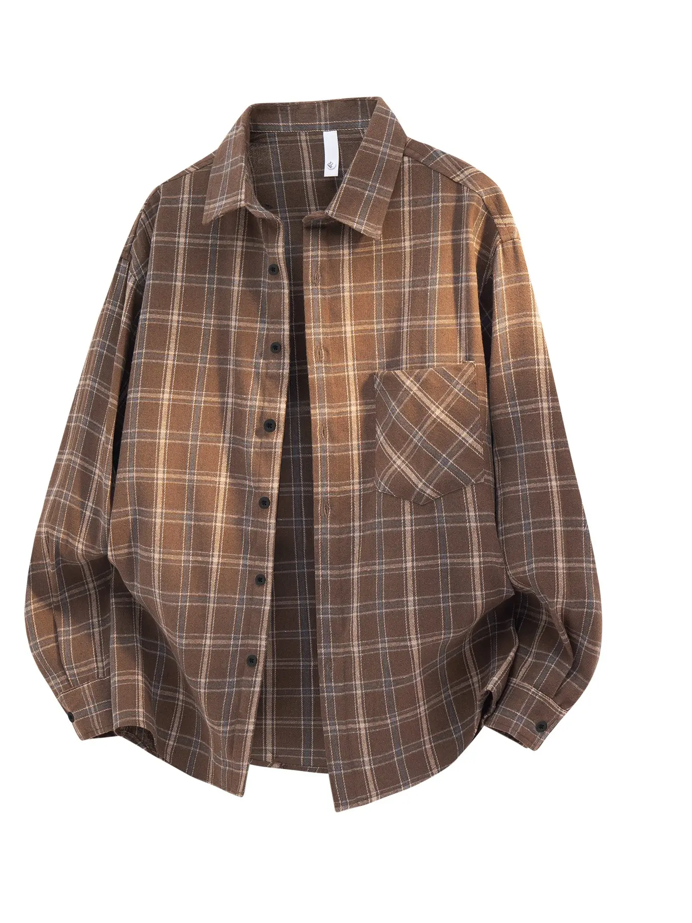 Classic Men's Versatile Shirt, Daily Wear Basic Plaid Shirt, Fitted Casual Top, Long Sleeve, All Seasons, Full Placket Design, Checked Plaid Shirt, Casual Checkered Shirt, Casual Fashion Shirt