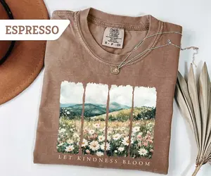 Comfort Colors Let Kindness Bloom T-Shirt, Be Cool Be Kind Retro Flower T-Shirt, Be Cool Tee Gift, Inspiration Women TShirt,Floral Kindness Tee