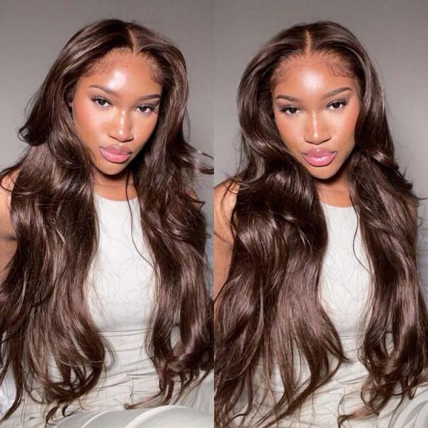West Kiss Glueless Wig Dark Brown Body Wave 7x5 Closure Wig Pre Cut Ready Go Human Hair Wigs Pre Plucked Natural Hairline TikTokShopSpringGlowUp