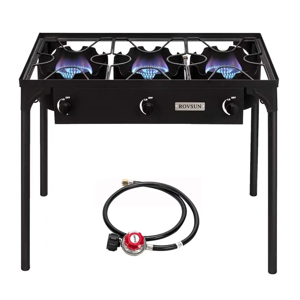 ROVSUN 1/2/3/4 Burner Propane Gas Stove,75000-225000 BTU High Pressure | CSA Regulator Included | Perfect for Camping, Turkey Frying, Home Brewing & More,TikTokShopBlackFriday