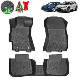 Canvcle Floor Mats Compatible with 2018-2023 Subaru Crosstrek/2017-2023 Subaru Impreza All Weather Floor Liner 1st & 2nd Row High Edge TPE Heavy Duty