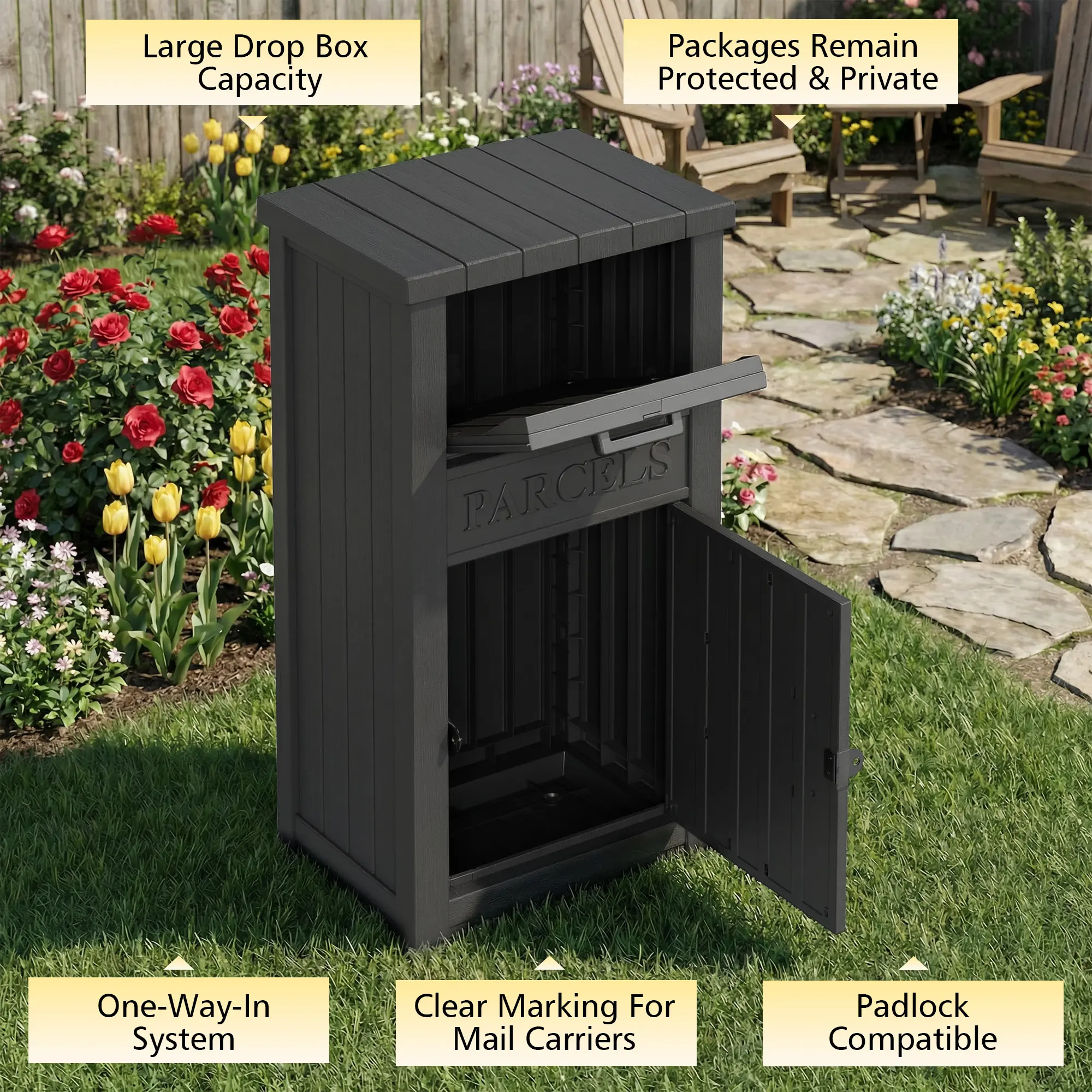 Outdoor Anti-Theft Parcel Box – Weatherproof, Lockable Package Drop Box for Secure Home Deliveries,Summervibes
