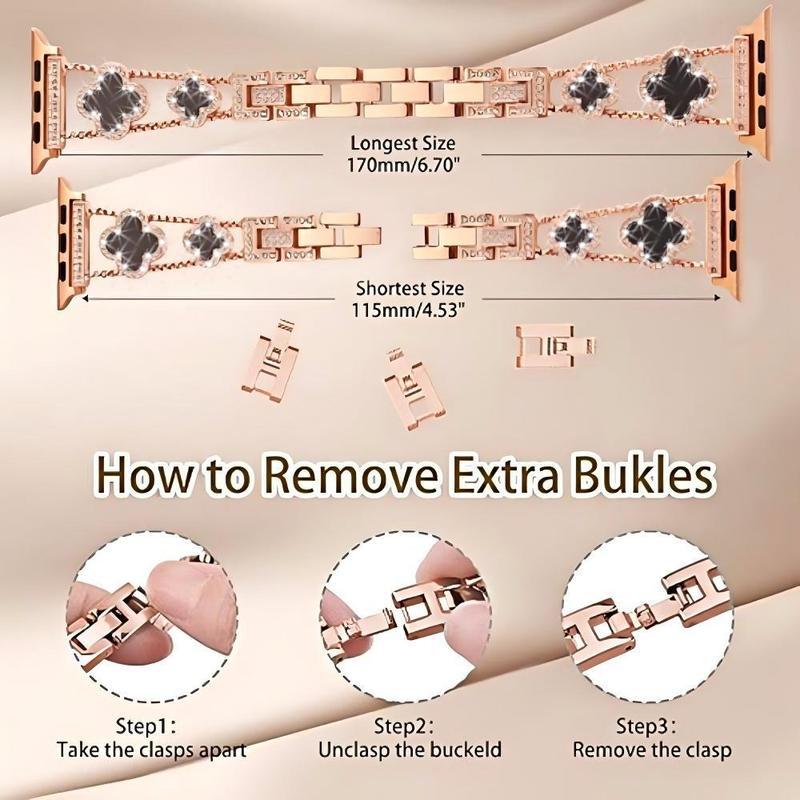 [Excluding watch, adjustable size] Elegant and stylish strap suitable for Apple watch - Metal design - Compatible with all series - Fashionable and durable