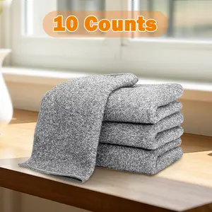 10 Counts Microfiber Cleaning Cloth, Durable Absorbent Bamboo Charcoal Wipes for Repeated Washing,Long-Lasting Household and Car Use