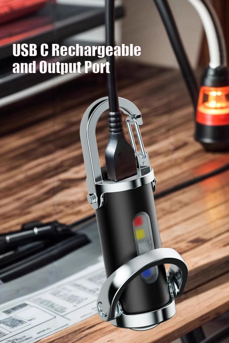 Mini LED Flashlight Strong Light Portable Flashlight, USB-CRechargeable Keychain Light with Strobe and SOS Light forCamping, Hiking, Work, Travel, Outdoor fun Mini LED Flashlight Strong Light Portable Flashlight, USB-CRechargeable Keychain Light with Strobe and SOS Light forCamping, Hiking, Work, Travel, Outdoor fun