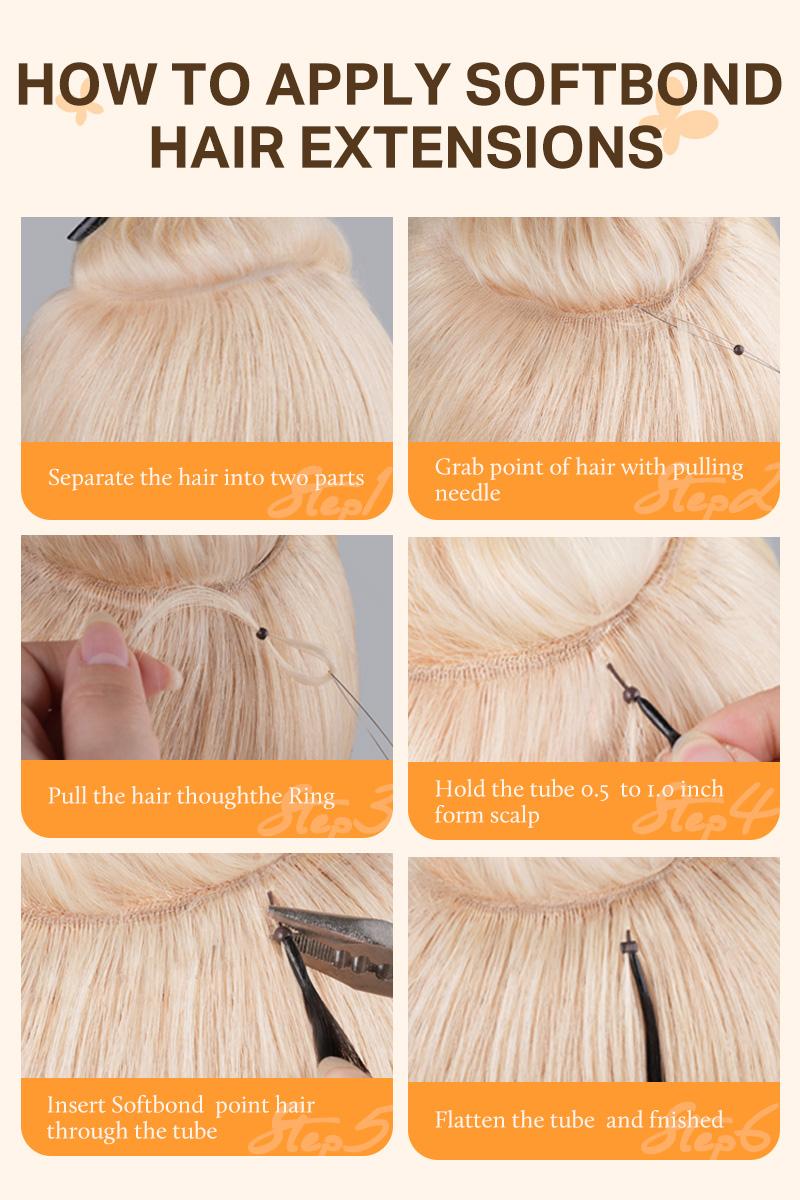 Doores Softbond Hair Extensions 16-24inch 50g Real Human Hair Invisible Women Natural for Daily Use