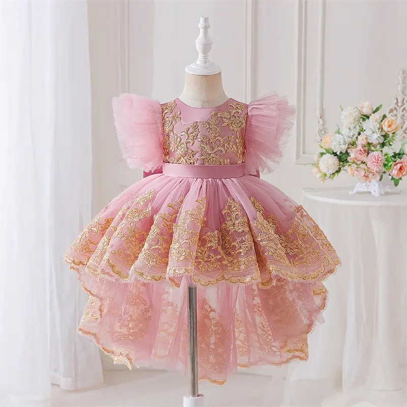 slim fit dress slacks Princess Aisha Dress (Pink & Gold) 1 Year