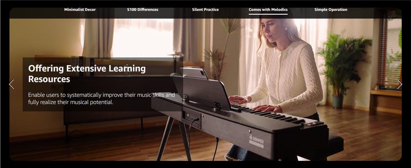 onner OURA S100 Home Digital Piano with 88 Key Graded Hammer Weighted Keyboard for Beginner, Boasts Bluetooth, 3 Original MIDI Demos, Local Off Function, 2 * 10 W, USB-MIDI, Piano Three Pedal, Black