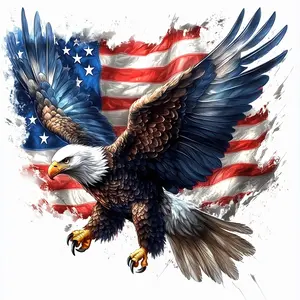 Patriotic American Eagle DTF Transfer for T-Shirts or Hoodies Easy Application Versatile Design Compatible with T-Shirts and Hoodies
