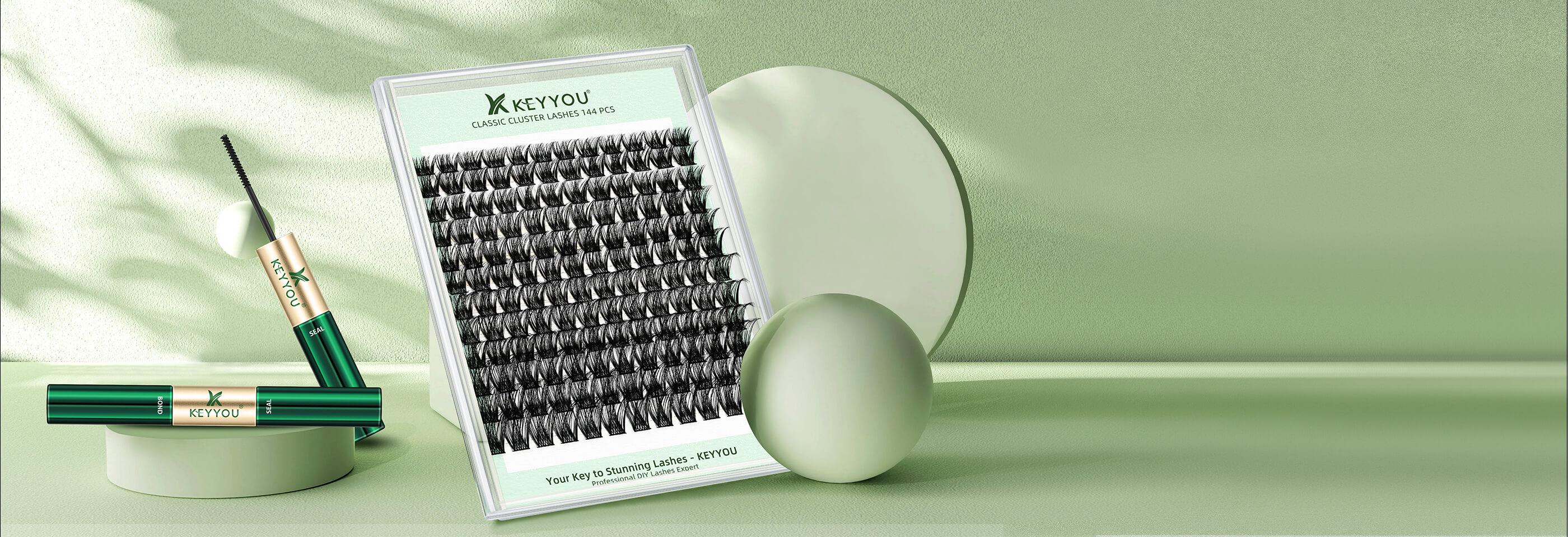 KEYYOU DIY Lash Clusters Volume Lash Extensions Wispy Comfortable Cluster Lashes Eyelash Extensions Makeup Cosmetic Easy DIY at Home TikTok Shop FebruaryFaves