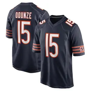 Chicago Odunze 15 Navy_Orange_White Football Player Game Jerseys, Sports T-shirts Top for Men Women Youth Boys Girls