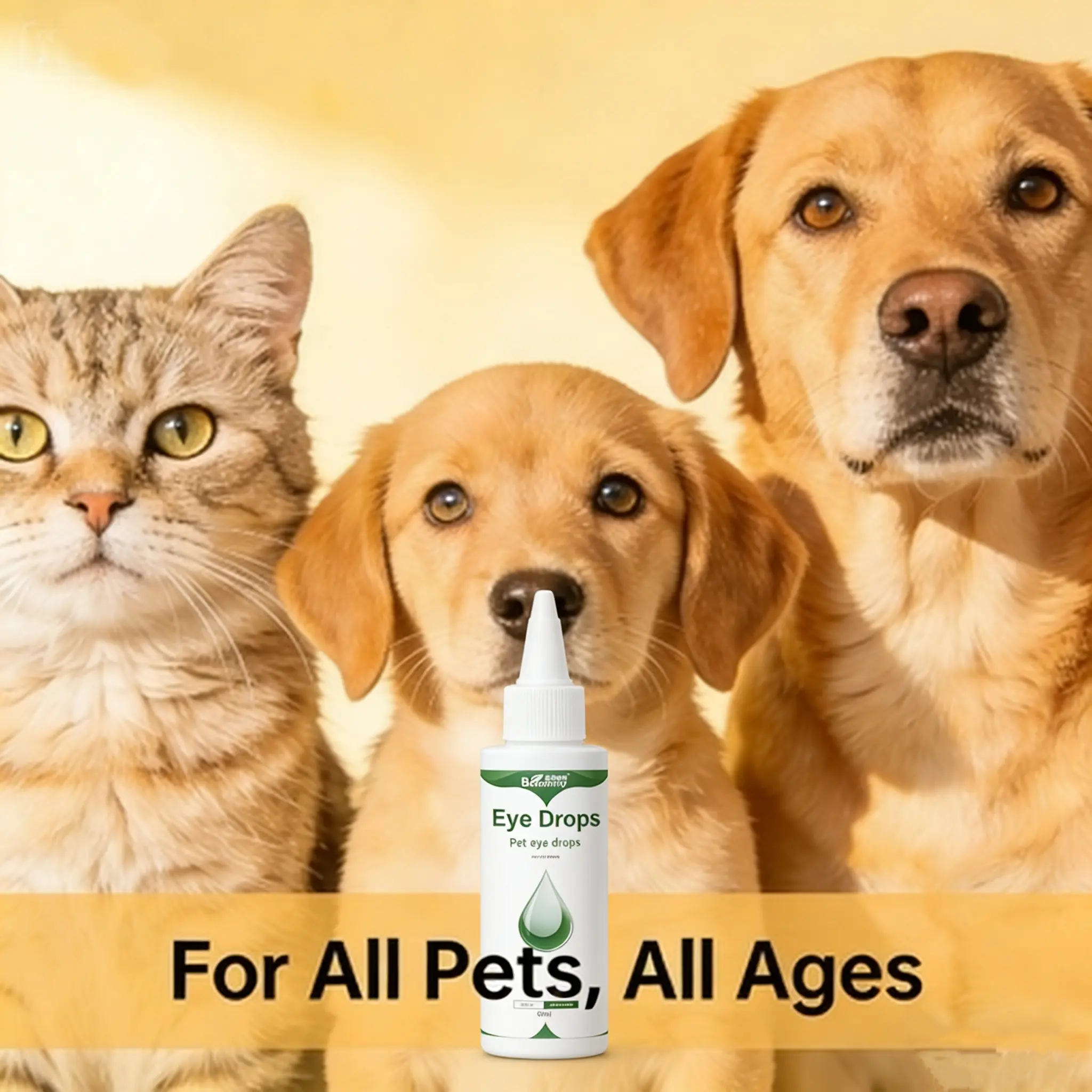 Gentle Pet Eye Drops for Dogs & Cats | Neutral pH, No Burn Formula - Relieve Eye Inflammation, Clean Tear Stains & Refresh Pet Eyes | Safe for Regular Use, 60ml