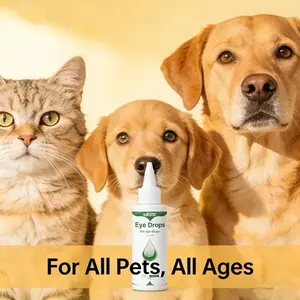 Gentle Pet Eye Drops for Dogs & Cats | Neutral pH, No Burn Formula - Relieve Eye Inflammation, Clean Tear Stains & Refresh Pet Eyes | Safe for Regular Use, 60ml