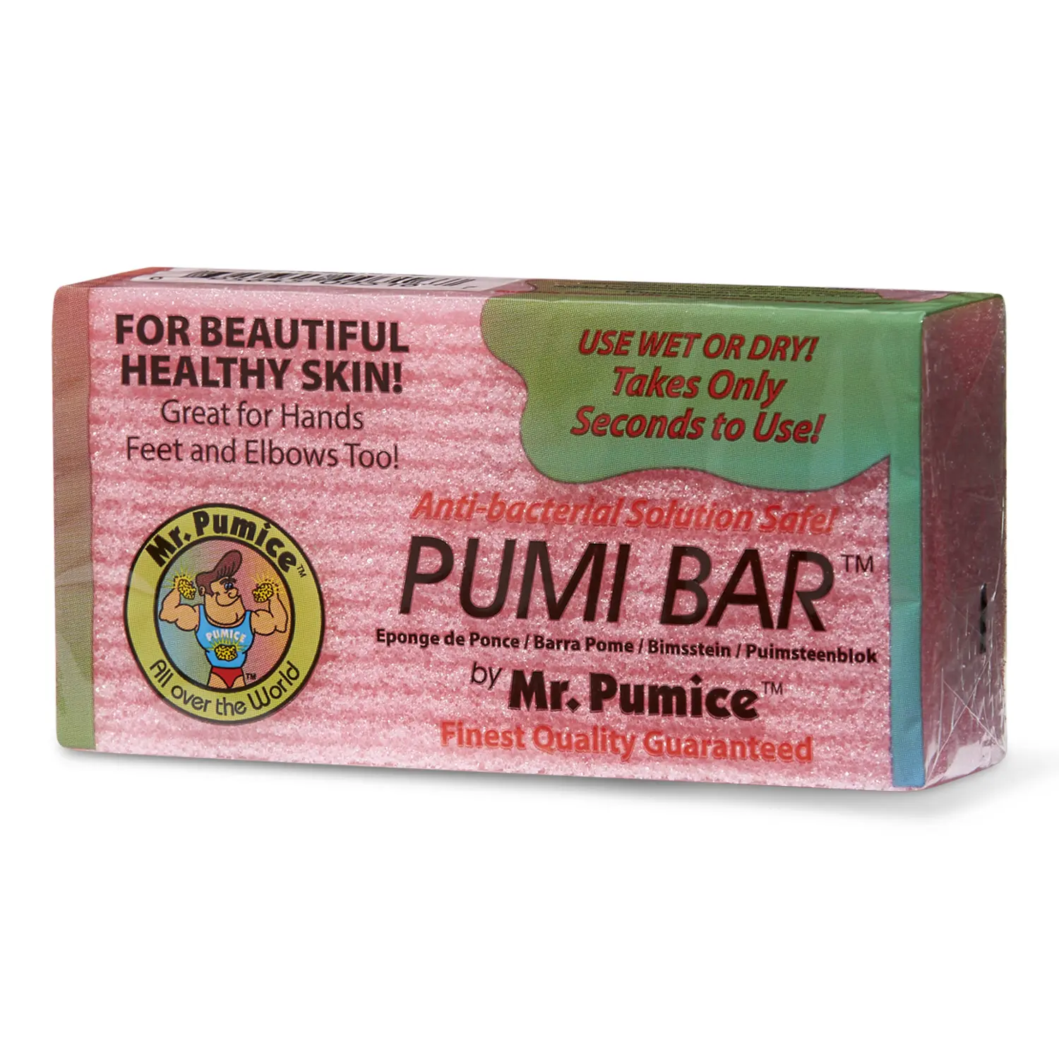 Mr. Pumice Pumi Bar (Single, Assorted Colors) MediumGrit Callus Remover, Pedicure Stone & Ped File Scrubber For Smooth Feet and Heels