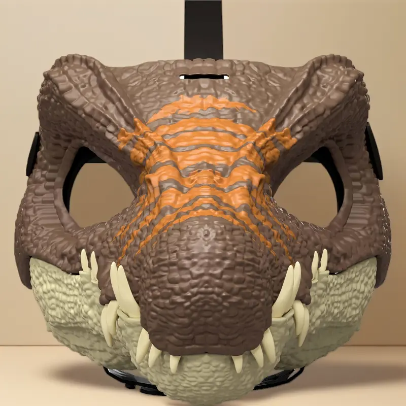 Unisex Dinosaur Themed Hyper Realistic Mask - Movie-Authentic Cosplay Headgear with Open Jaw, Realistic Texture, Adjustable Strap, Mask Cosplay, Dinosaur Themed Design