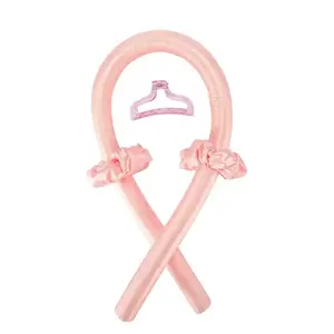 Heatless Hair Curler Pink Band Silk Hair Curler Wave Formers Easy DIY Rod Headband Haircare No Heat No Damage Foam Plastic Cloth