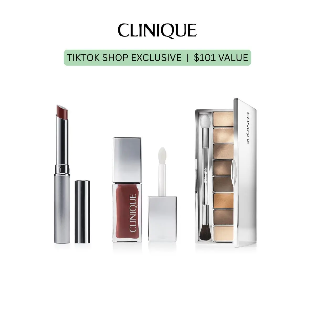 [Clinique] Honey Trio | Almost Lipstick | Lip + cheek oil | All About Shadow Octet | Long-wearing | Nourishing  | Natural | Comfortable | Smooth | Black Honey | Nude Honey | Pink Honey | TikTok Shop Exclusive