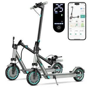 3-Second Foldable Electric Scooter | 350W Motor, 10.5AH Battery, 19MPH Speed, 21-Mile Range | Shock-Absorbing Design, Smart App Control, Dual Braking System & 8.5'' Solid Tires for Commute