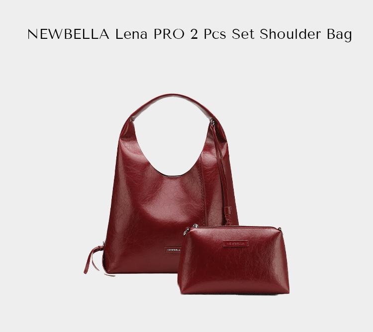 NEWBELLA Lena PRO 2 Pcs Set Shoulder Bag PU Leather Stylish & Practical for Everyday Use