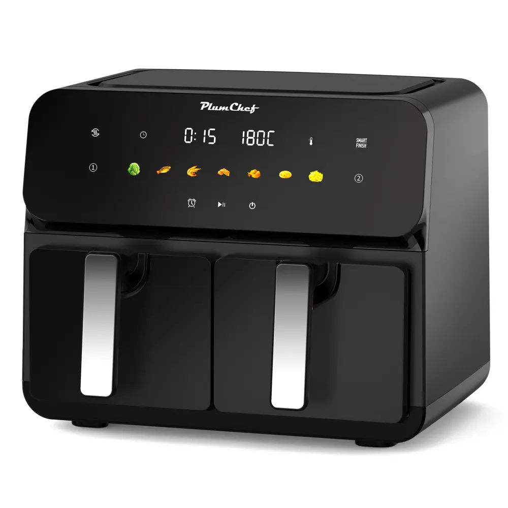 Digital Air Fryer with 2×5QT Dual Baskets (>10L Total Capacity), 1700W Rapid Airflow, SyncCook & Touch Control, 180-400°F, 35% Faster Healthy Cooking, Family Size for 4-6, 70% Less Oil, Dishwasher-Safe Countertop Kitchen Appliance, Quick Cleanup, Dual Dis