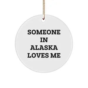 Funny Alaska Circle Ornament Loves Me Gifts From Alaska Christmas Decoration