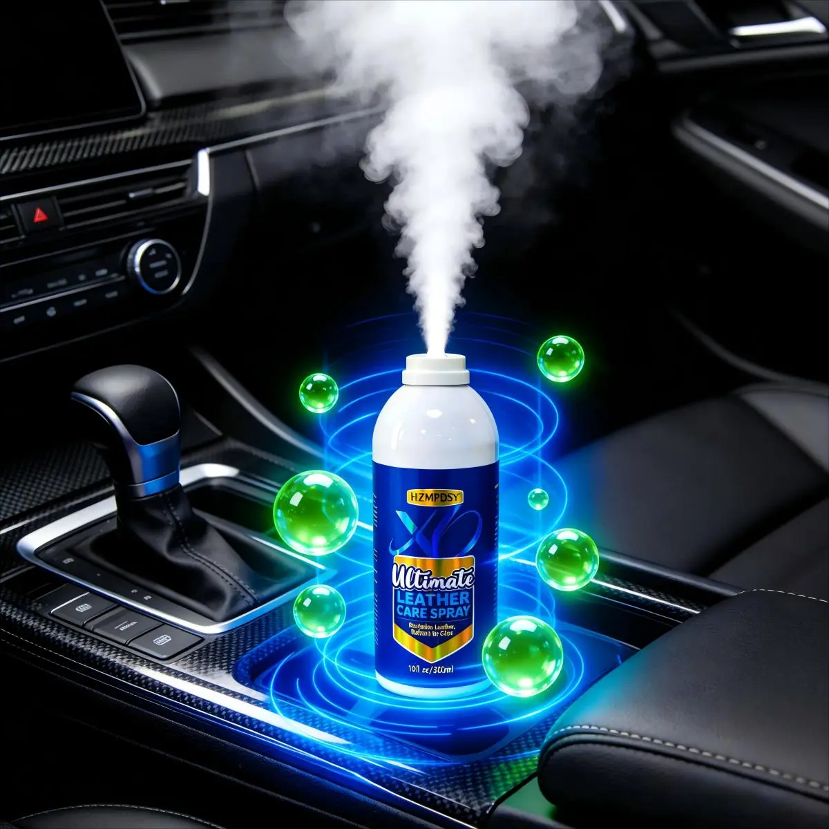 Automotive leather and plastic interior care: delays ageing, prevents cracking. No wiping required – one-touch cleaning restores shine and nourishment.