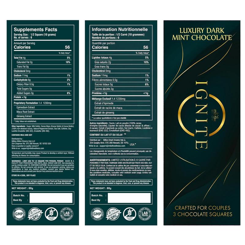 FLASH SALE - Ignite Mint Chocolate Bars – Premium Mint-Infused 80% Dark Chocolate for a Bold, Refreshing Flavor, Gluten-Free, and Made with Selected Ingredients for Pure Indulgence, Ideal for Sharing, Pack of 1