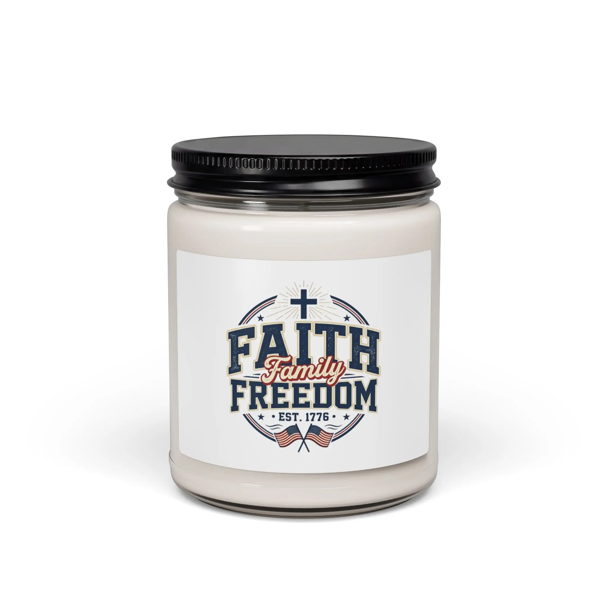 Faith Family Freedom Candle | Scented Soy Candle, 9oz, Patriotic Faith-Based July 4th