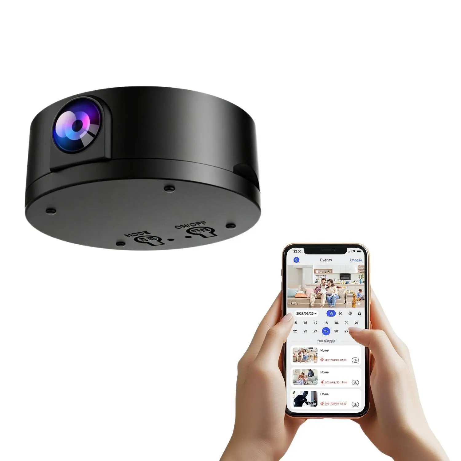 Portable Wireless Security Camera Battery Operated, App Remote Real-Time View & Recording Playback, Plug-Free Indoor Home Baby Pet Monitor Mini Surveillance IP Camera Monitoring