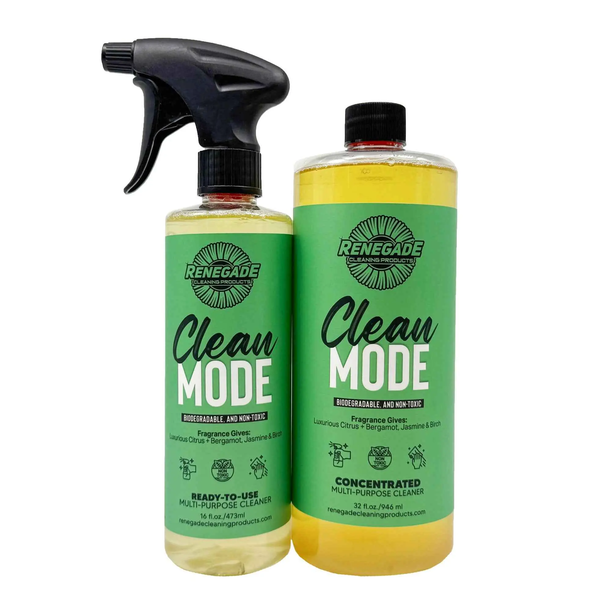 Renegade Cleaning Clean Mode Multi-Purpose Cleaner – Plant-Derived Recipe • Fresh Scent • For Home, Auto & Garage • Ready-to-Use & Refill Formula