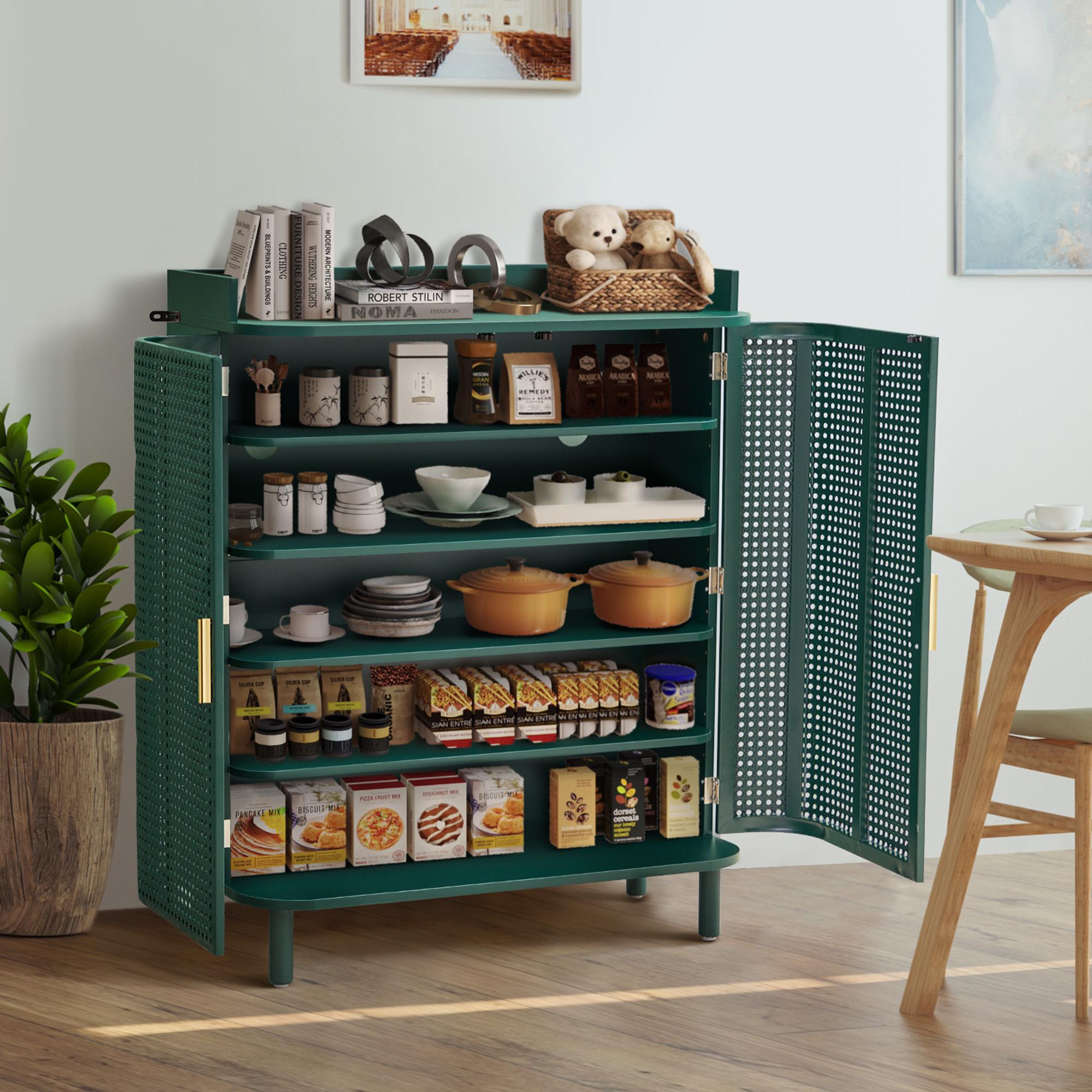 Giratree Shoe Cabinet, 5 Tier Boho Wooden Shoe Storage Organizer Cabinet with Adjustable Shelves, Shoes Rack with Iron Rattan Curved Doors Accent Cabinet for Entryway Hallway Living Room Giratree Shoe Cabinet, 5 Tier Boho Wooden Shoe Storage Organizer Cabinet with Adjustable Shelves, Shoes Rack with Iron Rattan Curved Doors Accent Cabinet for Entryway Hallway Living Room