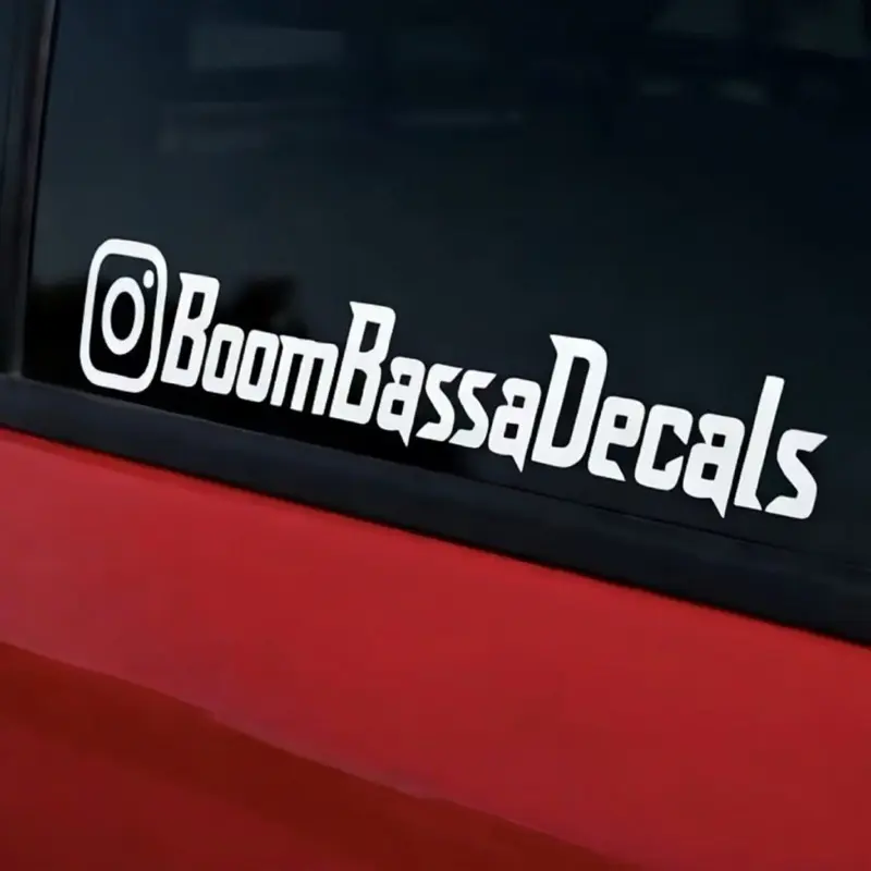 Custom Username/Handle Sticker/Decal 8 x 1.5 Inches White Vinyl for Car Windows & Social Media Personalizable Design