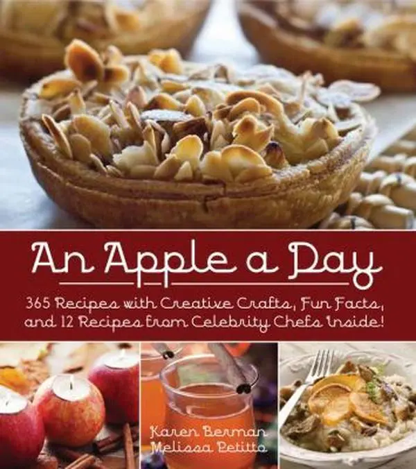 USED Book - An Apple A Day: 365 Recipes with Creative Crafts, Fun Facts, and 12 Recipes from Celebrity Chefs Inside! by Melissa Petitto R.D. (Hardcover) - english