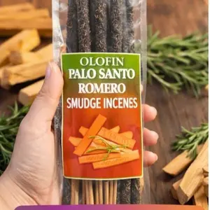Olofin Palo Santo Romero Smudge Incense 10.5" Sticks 10 Incense Sticks in 1 PK Bags for Meditation Prayer Yoga and Energy Cleansing Rituals