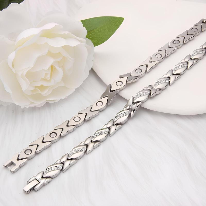 Pure Copper Bracelets for Women,Ultra Magnetic Bracelets for Women with 3500 Gauss Magnets,Crystal Valentine's Day Jewelry Gift, outdoor fun